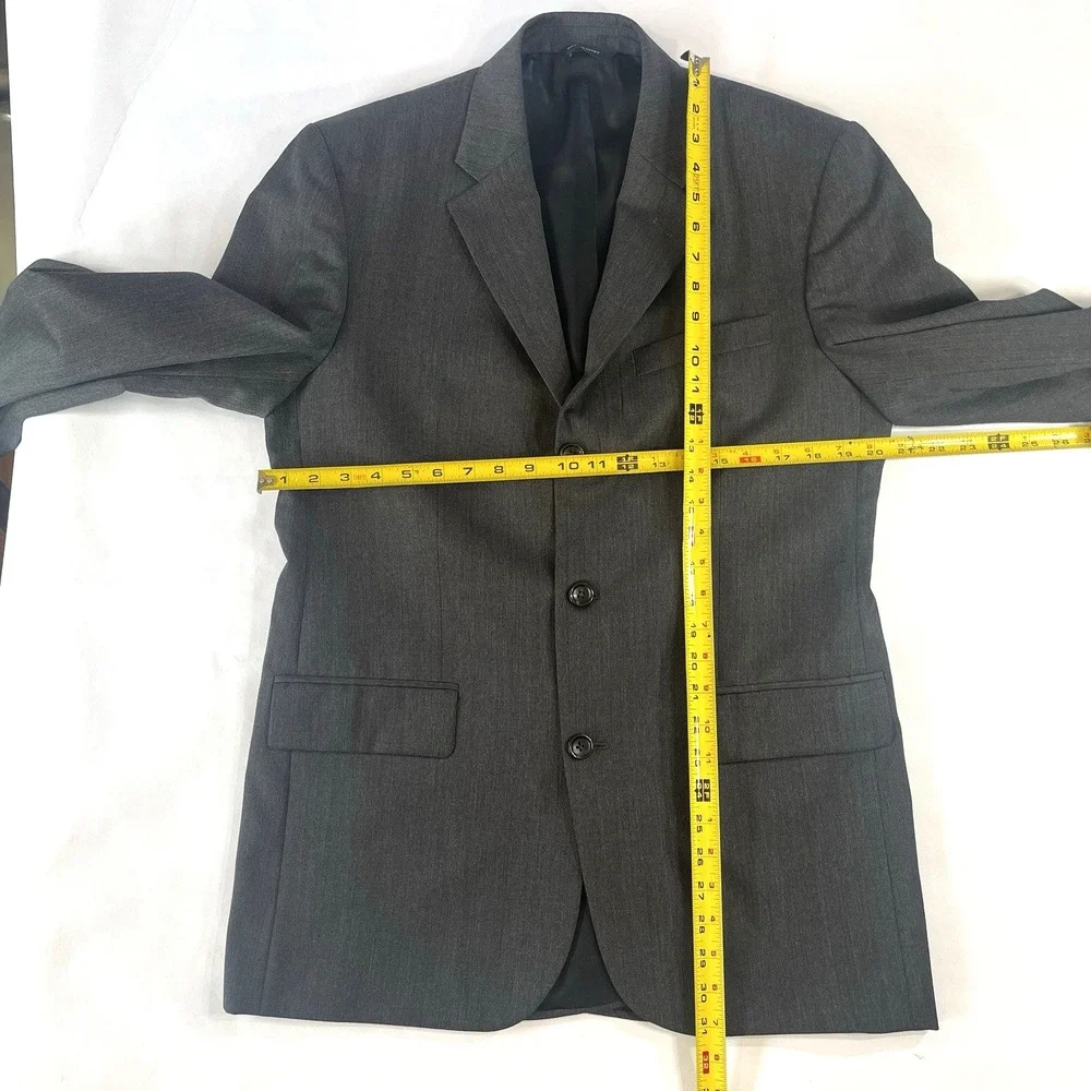 Banana Republic Blazer‎ Mens 40R Gray 3 Button Sport Coat Wool Suit Jacket Solid